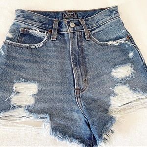 Abercrombie and Fitch ripped denim shorts